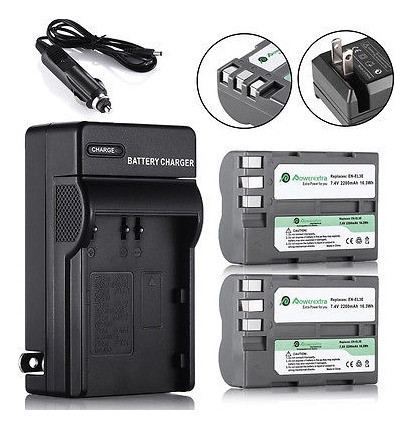 2 × 2200 Mah En-el3e Batería + Cargador Para Nikon D50 D70 D 1