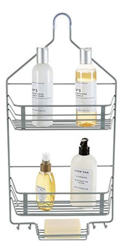 Bath Bliss Grey 2 Tier Linear Shower Caddy, Cuelga Sobre El 1
