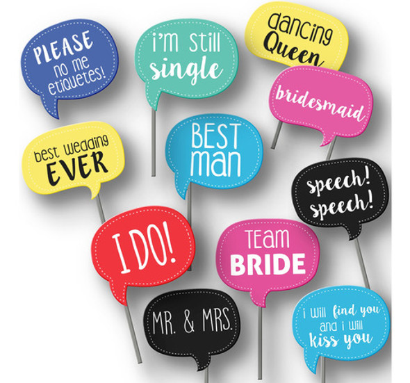 Props Foto Booth Descargables Imprimibles X 52 Casamiento 0