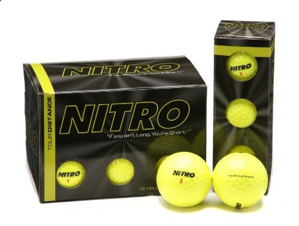 Nitro Tour Distancia Bolas De Golf (pack De 12, Amarillo) 0