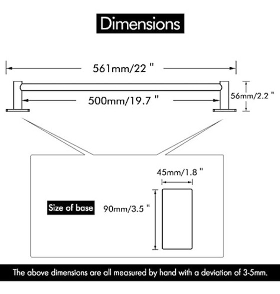 Toallero Adhesivo Kes Toallero De Baño De 20 Pulgadas Sin Ba 1