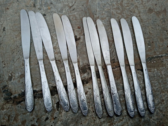 10 Antiguos Cuchillos Inoxidable Guadix 22,3cm Largo 0