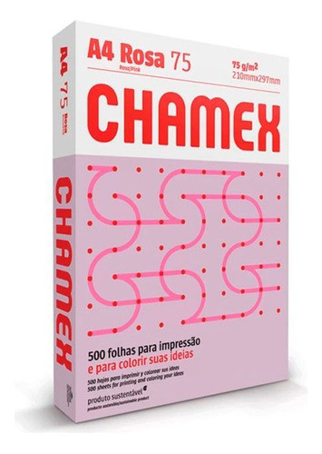 Papel Chamex A4 Común 75g X500 Hojas Rosadas 0