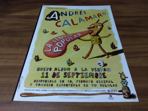 (pc532) Publicidad Andres Calamaro * La Lengua Popular 0