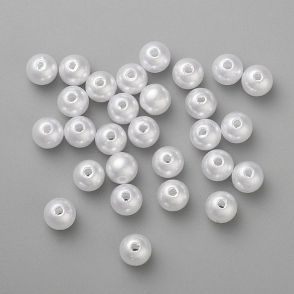 Perlas Imitacion Acrilico Abs 8mms X50grs=210 Blanco 0