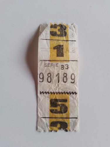 Boleto Colectivo Capicua 98189 Serie 83 Tarsa 0