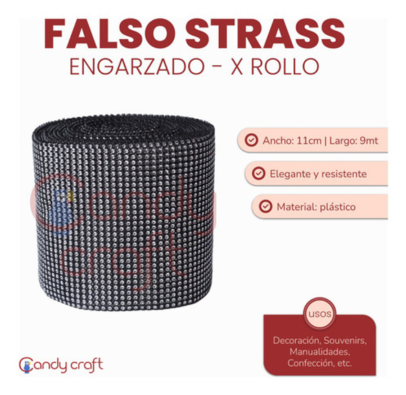 Falso Strass Engarzado X Rollo 9 Metros - Art 1276 1