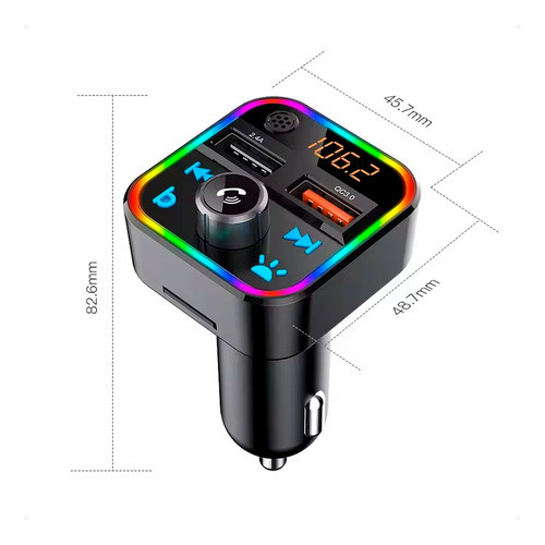 Transmisor Emisor Radio Bluetooth 2 Usb Lector Microsd Otec 1
