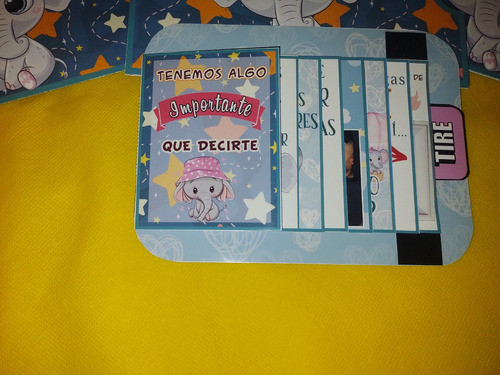 Tarjeta Para Madrina/padrino De Bautismo Elefantita Bebe 1
