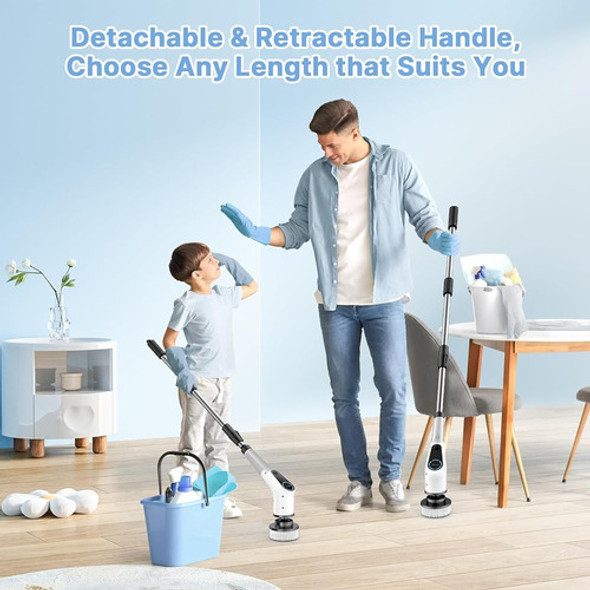 Fregadora Giratoria Eléctrica Dovety, Cepillo De Limpieza In 1