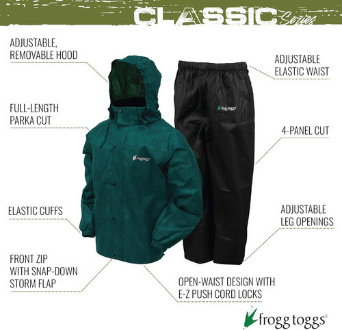 Traje Lluvia Impermeable Hombre Clásico Estándar Verde 1