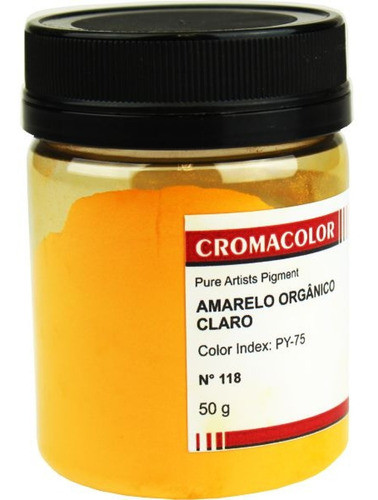 Pigmento Artistico Cromacolor 118 Amarelo Organico Claro 50g 0