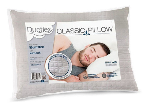 Set X2 Unidades Almohada Espuma Soporte Firme Classic Pillow 1