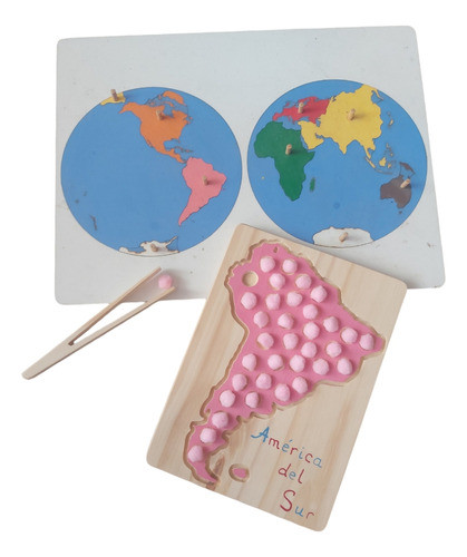America Del Sur Mapa, Material Montessori, Motricidad 0