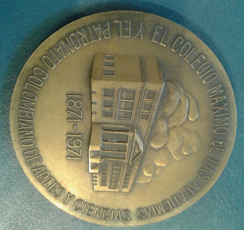 Medalla Academia Colombiana De La Lengua 1871 1971 Artes 1