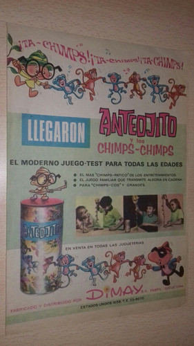 P271 Clipping Publicidad Anteojito Juego De Test Chimps Chim 0