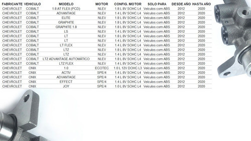 Bomba Freno Chevrolet Chev Cobalt 1.4/1.8 Onix 1.0 . . .2020 1