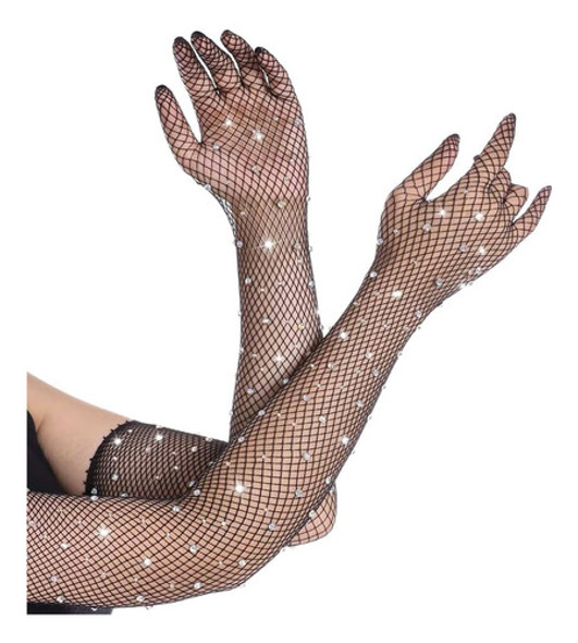 Luva Arrastão Com Pedrinhas Strass Cosplay Carnaval E Festas 0