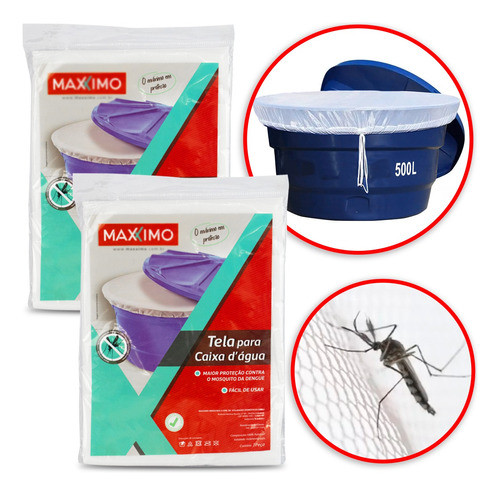 2 Tela Tampa Capa Para Caixa Dágua 500l Sem Dengue Sujeiras 0