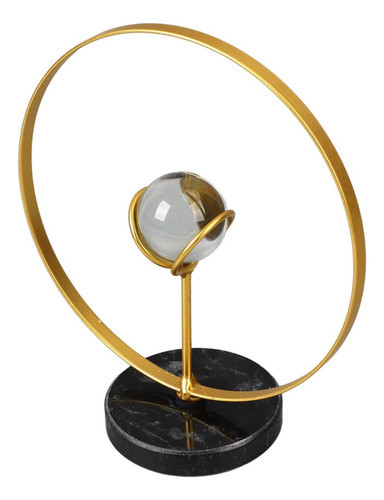 Círculo Decorativa De Metal Con Esfera De Vidrio  17x17cm 0