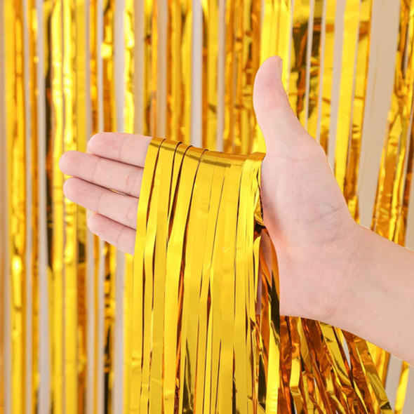 Paquete De 2 Cortinas Con Flecos Dorados Para Decoración 1 Paquete De 2 Cortinas Con Flecos Dorados Para Decoración 1