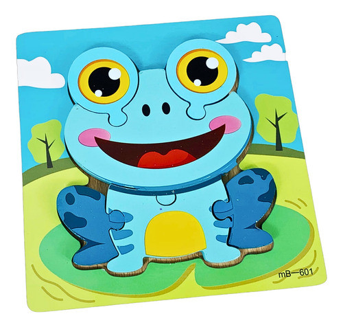 Rompecabezas Madera Juego Encastre Didáctico Ranita Niños 0