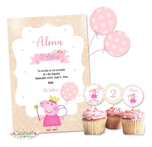 Kit Imprimible Peppa Pig Hada Editable Candy Bar 0