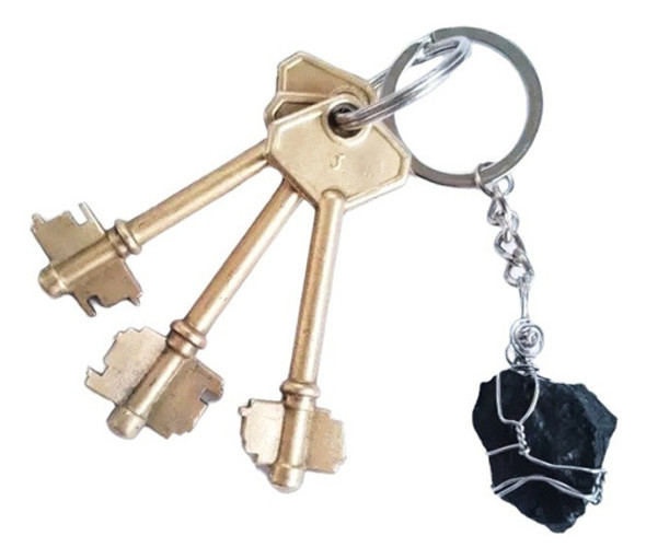 Shungita. Llavero De Acero. Piedra Natural Protección. 5g 0