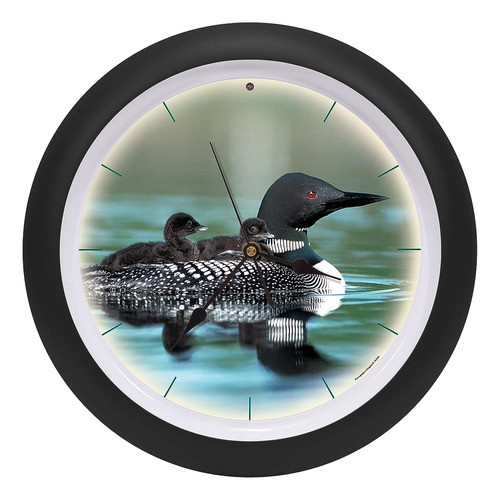 Call Of The Loon Artwork Matte Black 13 Inch Sound Wall Cloc 0