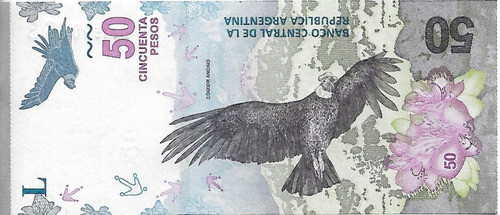 Nuevo Billete $ 50 Condor 2019 Serie B Sin Circular Palermo 1