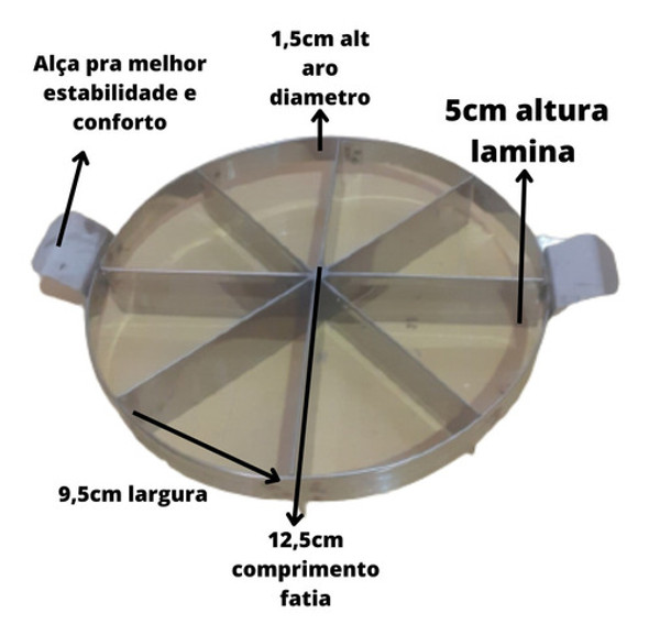 Aro Marcador E Cortador De Bolo 25cm 8 Fatias Inox 1