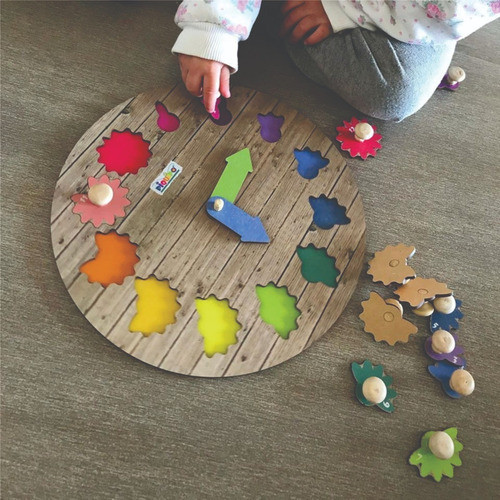 Reloj Aprende A Contar Encastre Puzzle Madera Matematica 1