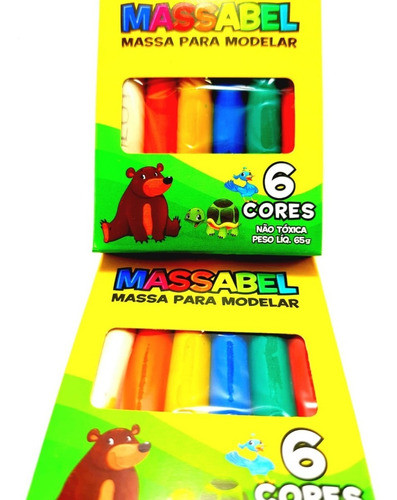 15 Massinhas + 30 Mini Giz De Cera (5 Cm) + 30 Moldes 1