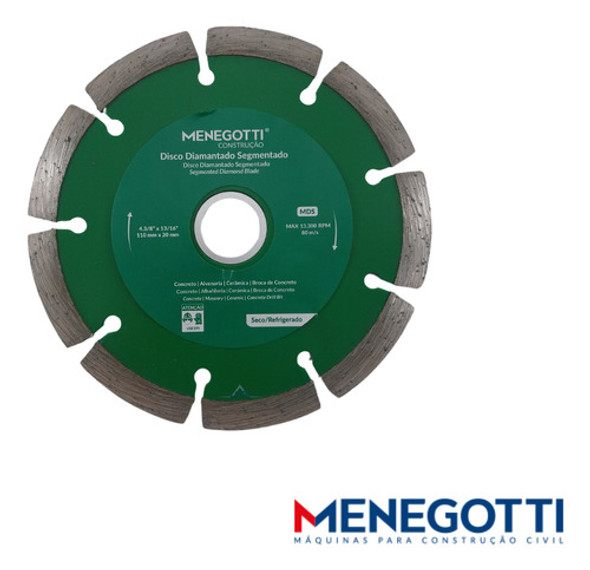 Disco Segmentado 4.3/8  Menegotti Em Obras E Industrias 1