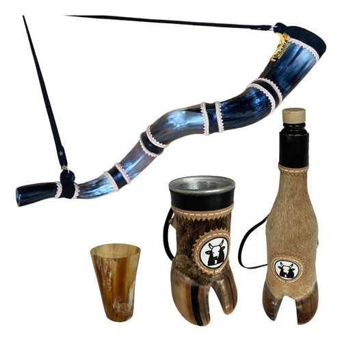 Berrante 5 Chifre, Copinho + Copo E Garrafa Pé De Boi Oferta 0