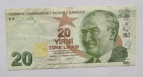 Billete De 20 Yirmi Turk Lirasi  Año 1970 0