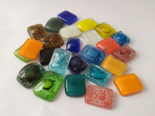 Lote De 50 Tocetos En Vitrofusion  2x1,5cm 1