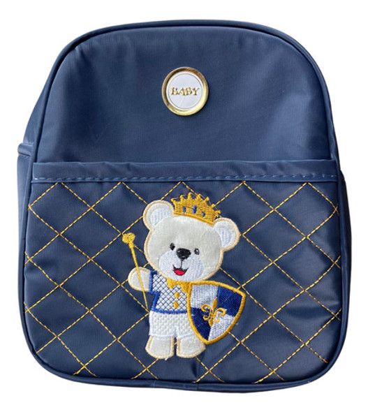 Bolsa Mochila De Bebê Maternidade Azul Ursinho 0