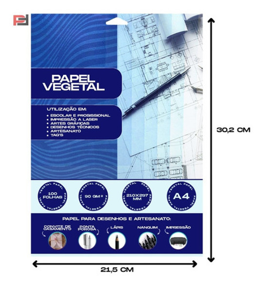 Papel Vegetal A4 90/95 Gramas Com 300un 1