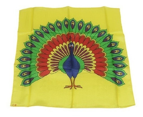 Pañuelo De Seda 115 Cm Pavo Real Magia Truco Alberico Magic 0
