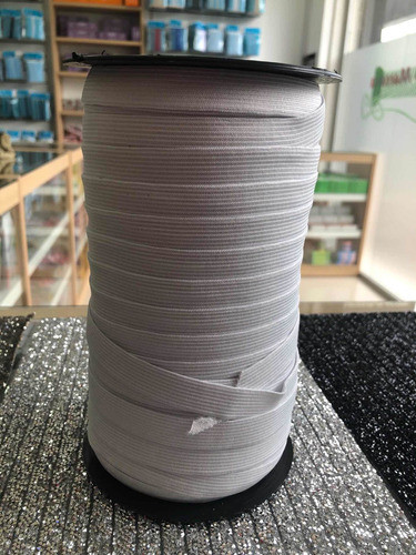 Elástico Polyester Liso Blanco De 15 Mm Por 100 Metros 0