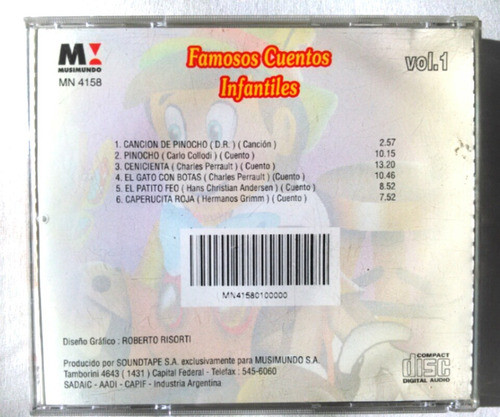 Cuentos Infantiles En Cd  Cancion De Pinocho 1