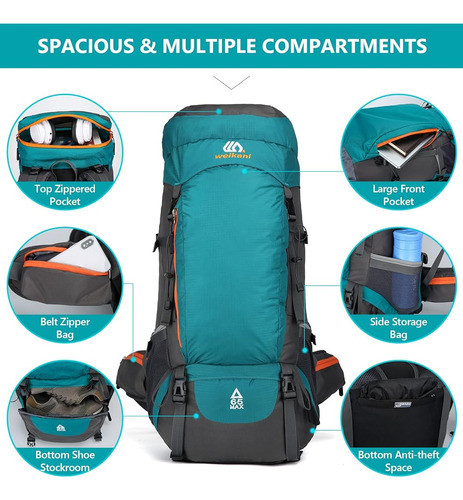 Unineovo 50l Mochila De Senderismo Ligera Con Cubierta Para 1
