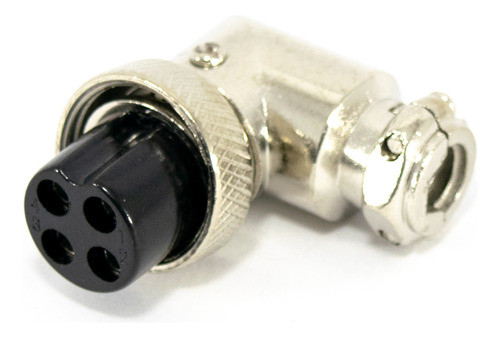 2 Fichas Conector Hembra Microfono 4 Pines 90 Grados Codo 0