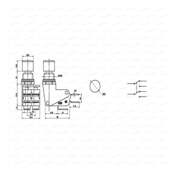 5 Pulsadores Push Switch Interruptor 16a 250v Negro Na Nc 1
