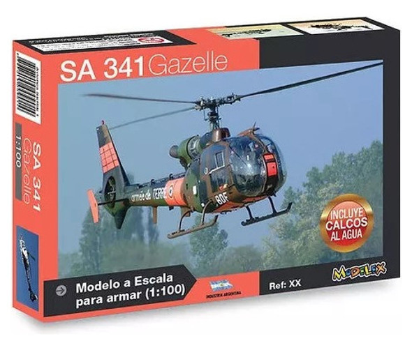 Sa 341 Gazelle Maqueta Para Armar Helicóptero 1:100 Modelex 0