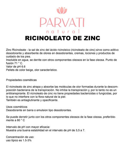 Ricinoleato De Zinc 10grs 1