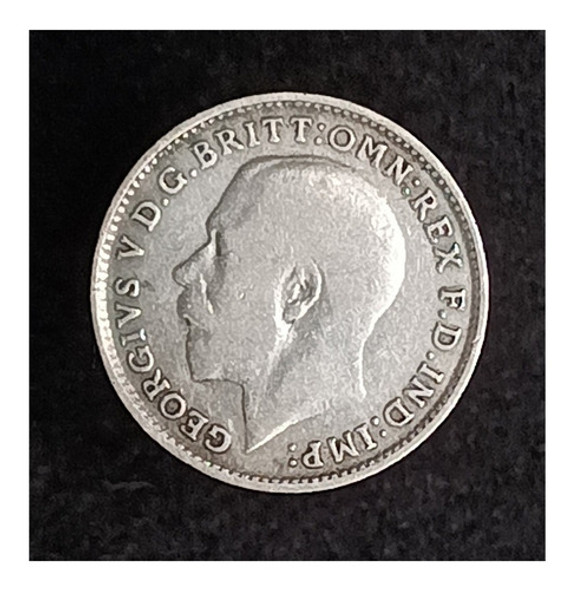 Gran Bretaña 3 Pence 1916 Mb Plata Km 813 1
