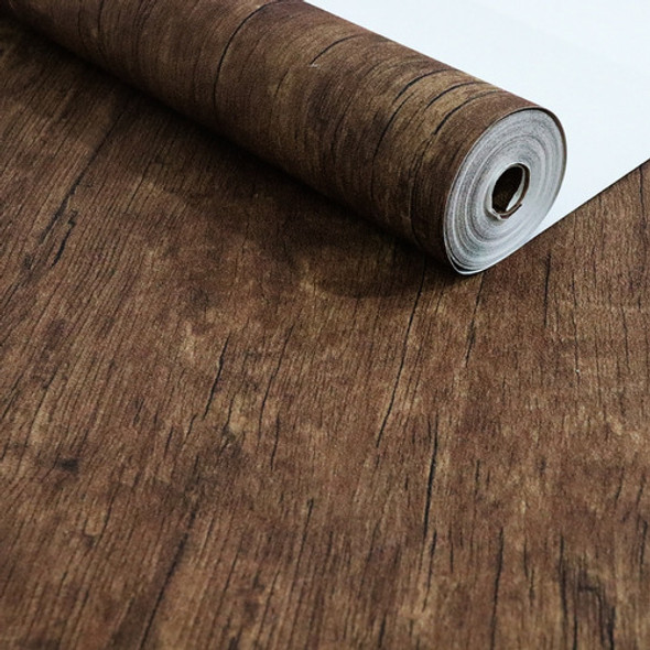 Papel De Parede Texturizado Marrom Madeira Importado 0