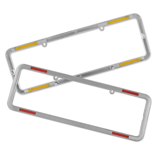 Moldura P Placa Cromada Com Refletor Universal 405 X 135mm 1